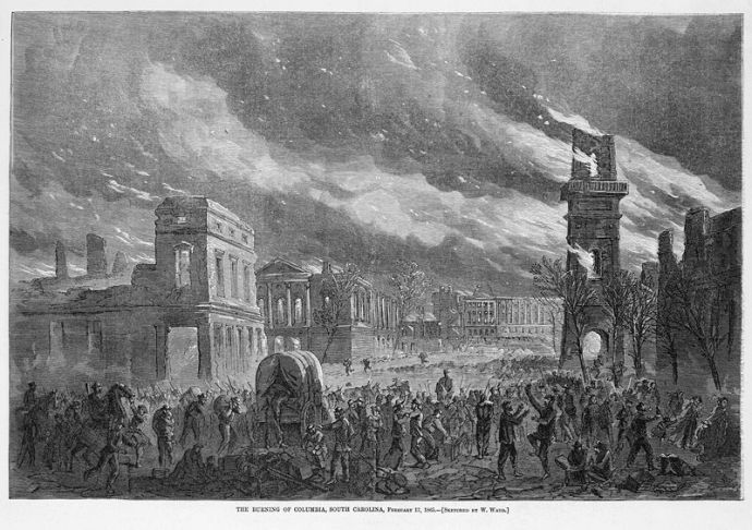 Wordpress suggested this painting based on what I've written so far. The burning of Columbia, South Carolina, February 17, 1865, by General Sherman's troops. Your guess is as good as mine on that.